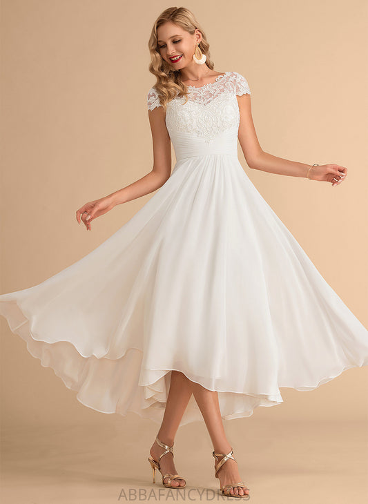 A-Line Wedding Dresses Wedding Lace Asymmetrical Chiffon Scoop Dress Bryanna