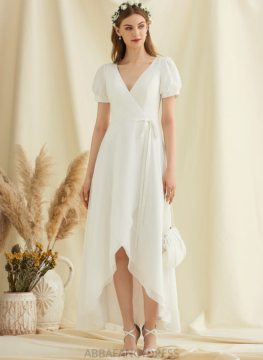 Wedding Ariel Chiffon Wedding Dresses Dress A-Line V-neck Asymmetrical