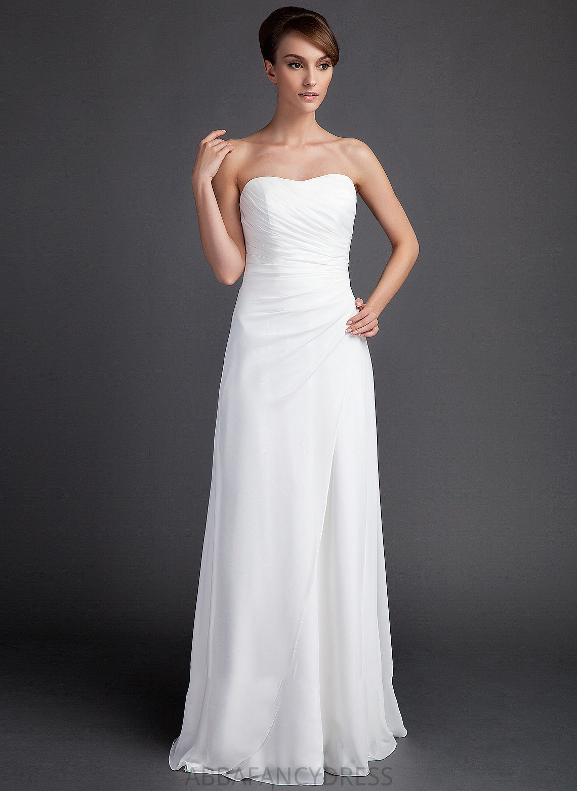 Dress Wedding Dresses Ruffle With Sheath/Column Sweetheart Wedding Chiffon Train Sweep Madalyn