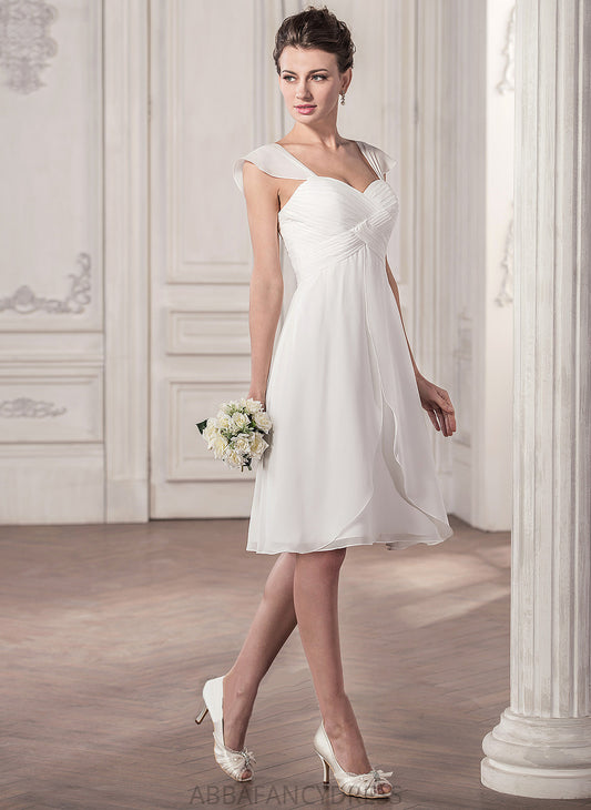 Elvira Dress Wedding Dresses Ruffle A-Line With Wedding Chiffon Knee-Length Sweetheart