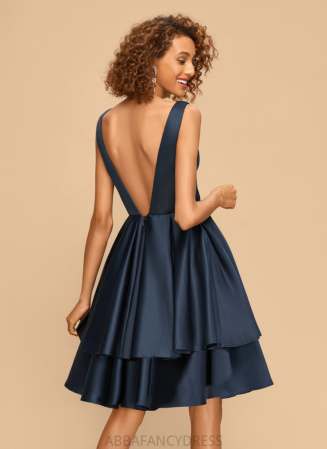 Dress Payten Homecoming A-Line Homecoming Dresses Knee-Length Satin V-neck