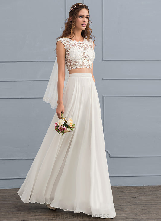 Wedding Dresses Floor-Length Lace A-Line Sequins Dress Beading Neck Scoop Chiffon Sydney With Wedding