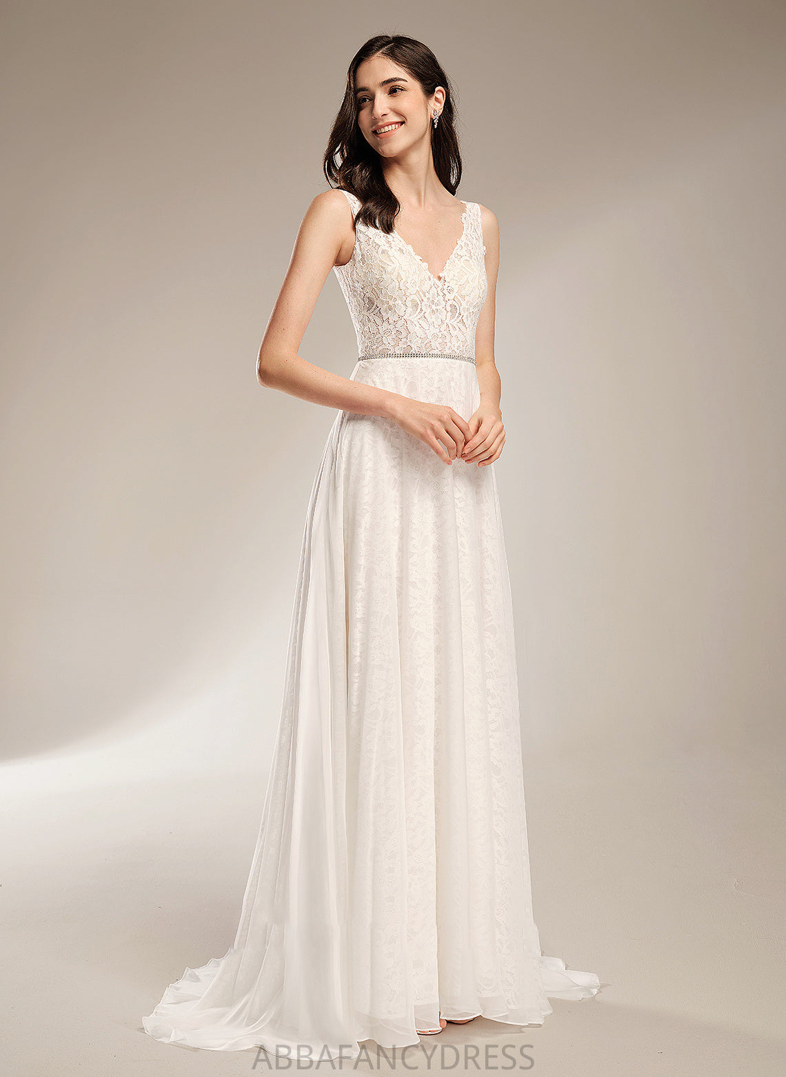 Dress V-neck Beading A-Line Train Eva Wedding Dresses Sweep Wedding With