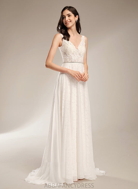 Dress V-neck Beading A-Line Train Eva Wedding Dresses Sweep Wedding With