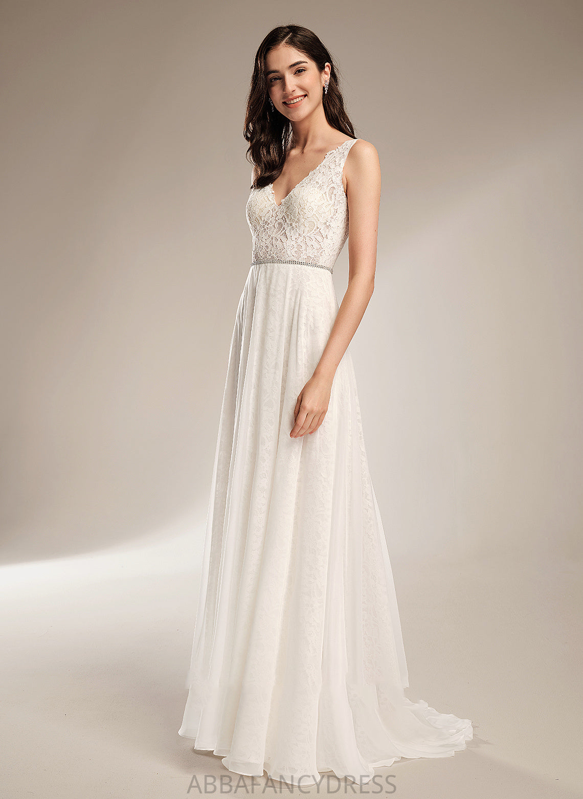 Dress V-neck Beading A-Line Train Eva Wedding Dresses Sweep Wedding With