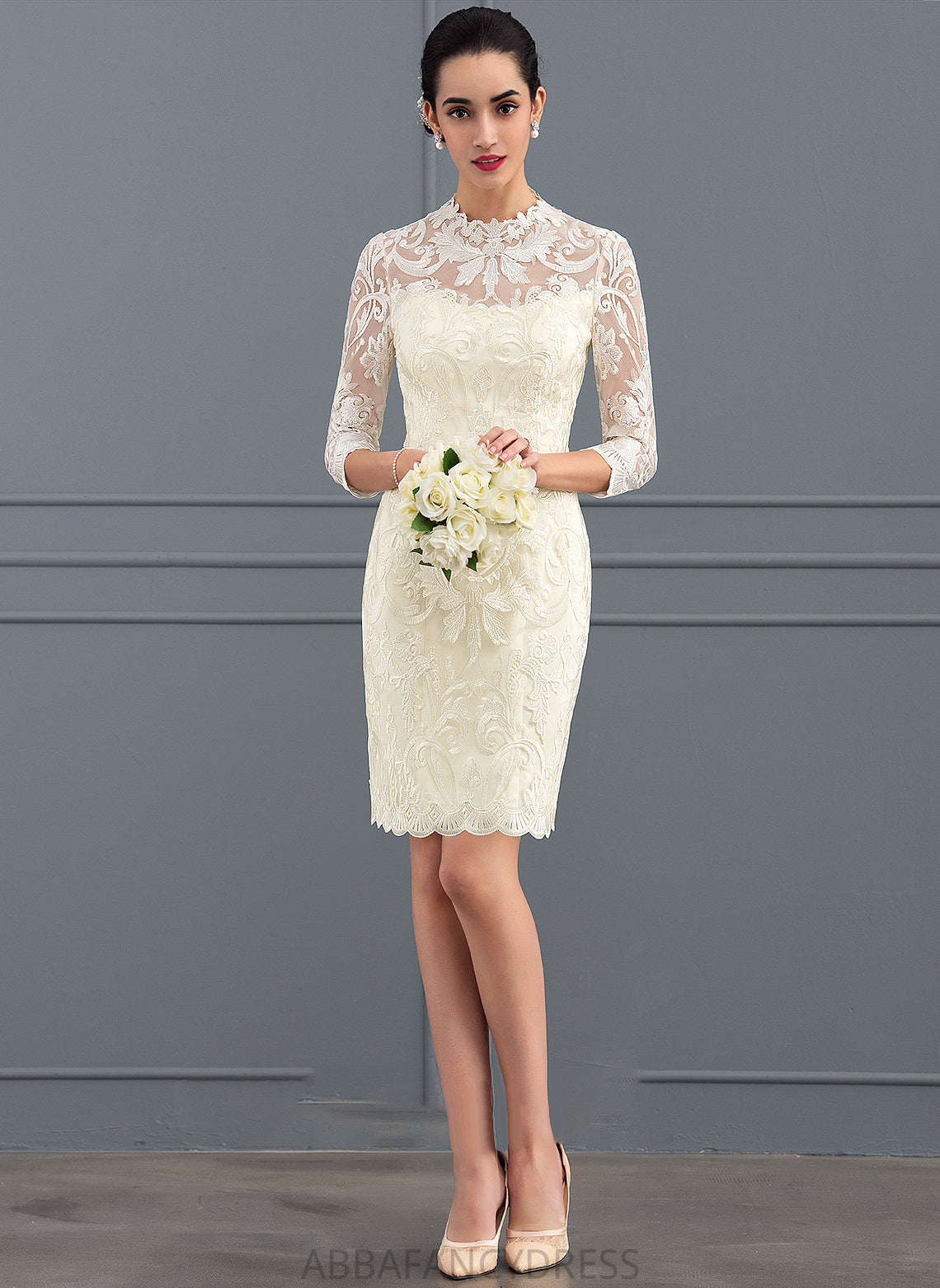 Dress Shyanne High Lace Wedding Knee-Length Wedding Dresses Sheath/Column Neck