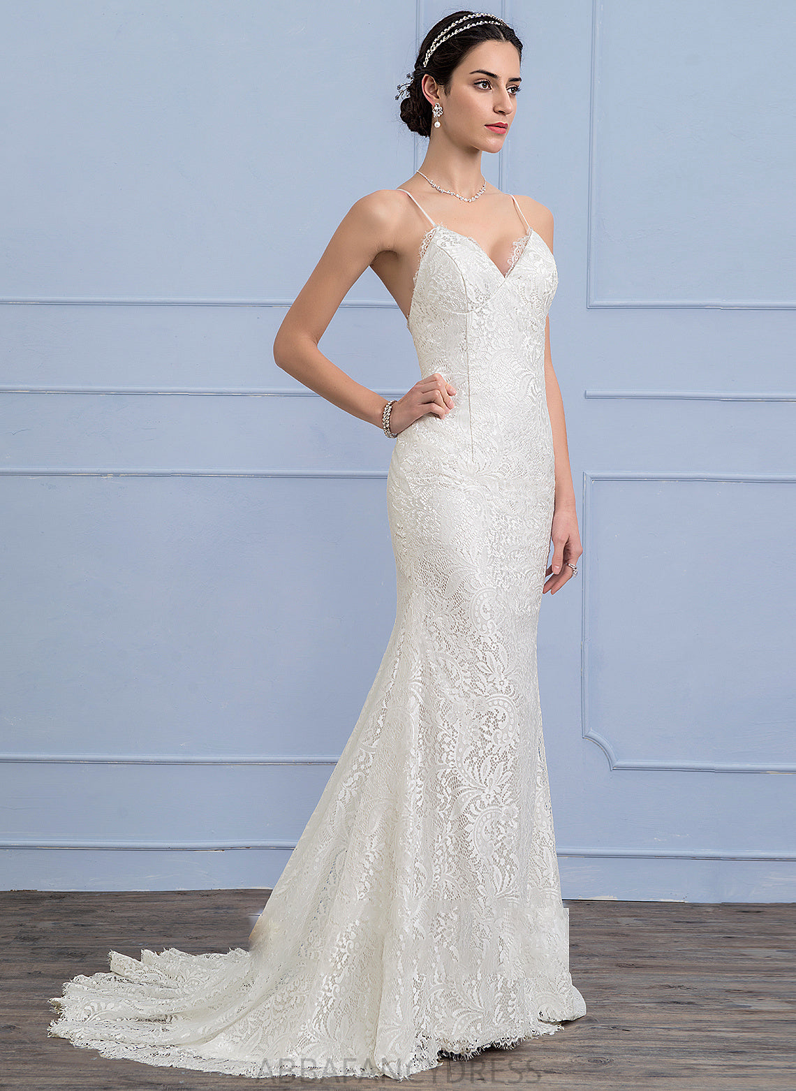 Lace Kailyn Train Wedding V-neck Trumpet/Mermaid Wedding Dresses Court Dress