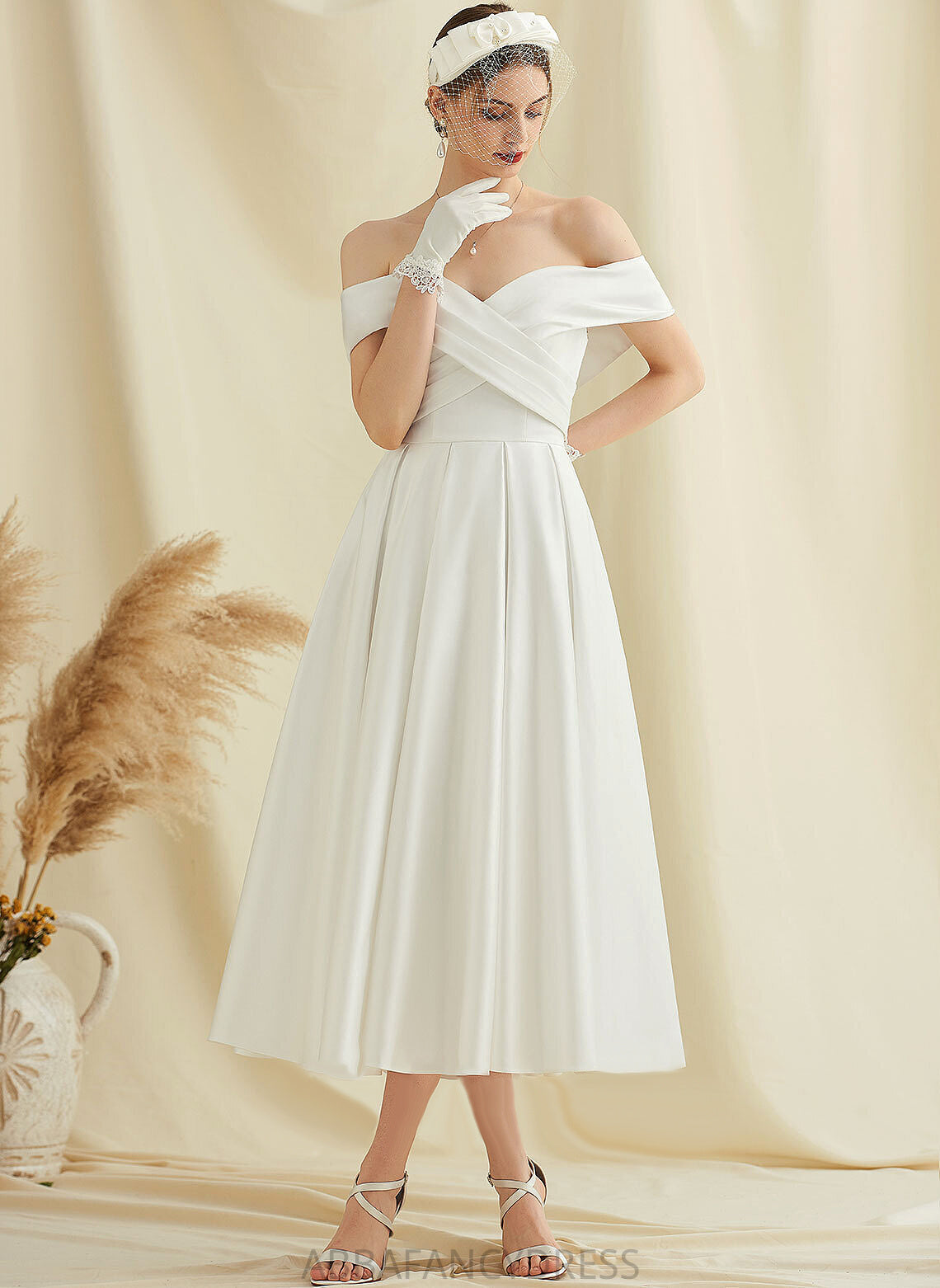 Wedding Dresses Janelle Dress Tea-Length A-Line Satin Wedding