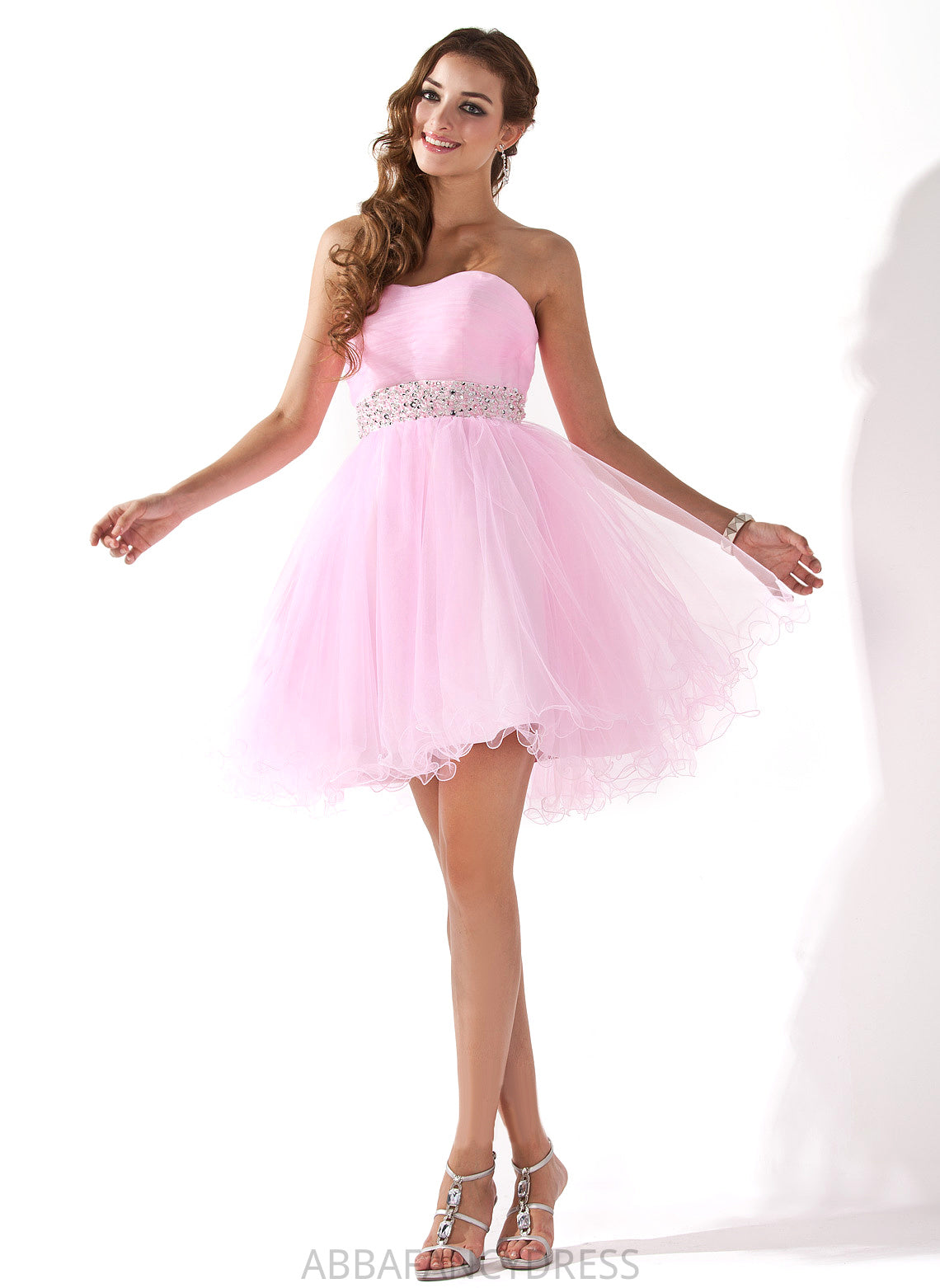 Short/Mini Sequins Amara Sweetheart A-Line/Princess With Tulle Prom Dresses Beading