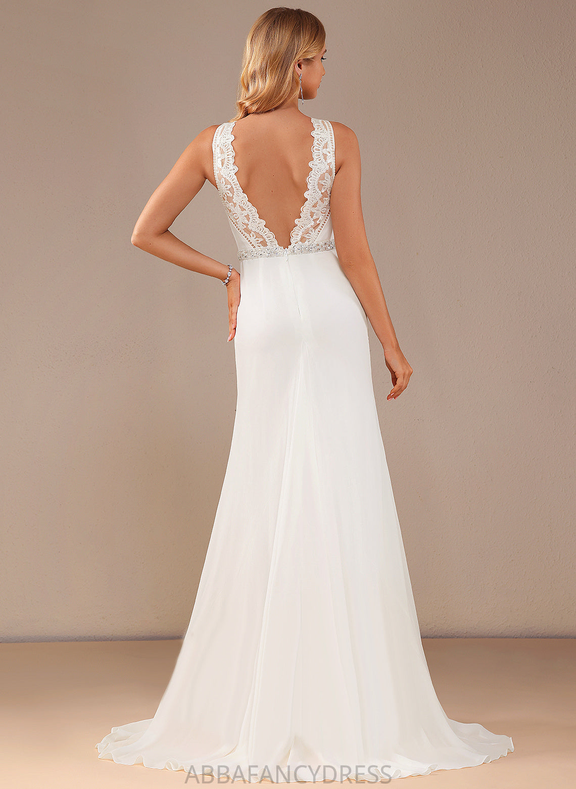 With Chiffon High Gertrude Wedding Wedding Dresses Train Beading Dress Neck Court Trumpet/Mermaid Lace