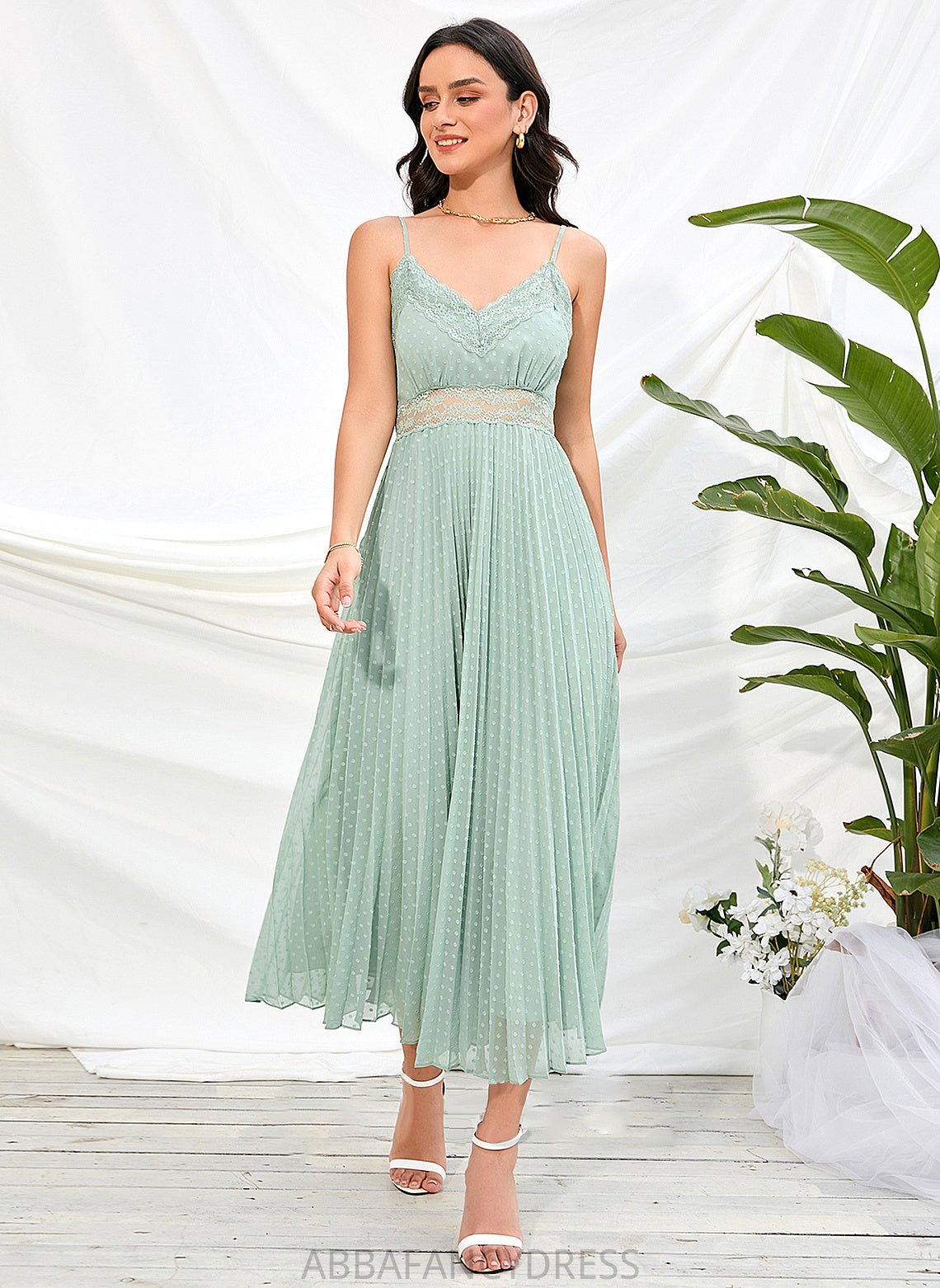 Length Straps Fabric Silhouette Ankle-Length V-neck A-Line Neckline Amelie Floor Length A-Line/Princess Short Sleeves