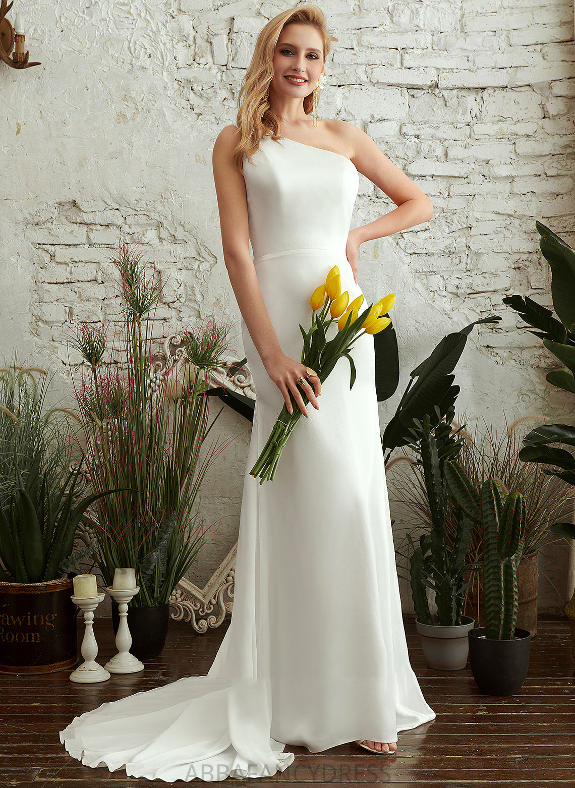 Sweep Trumpet/Mermaid Wedding Train Wedding Dresses One-Shoulder Mackenzie Dress