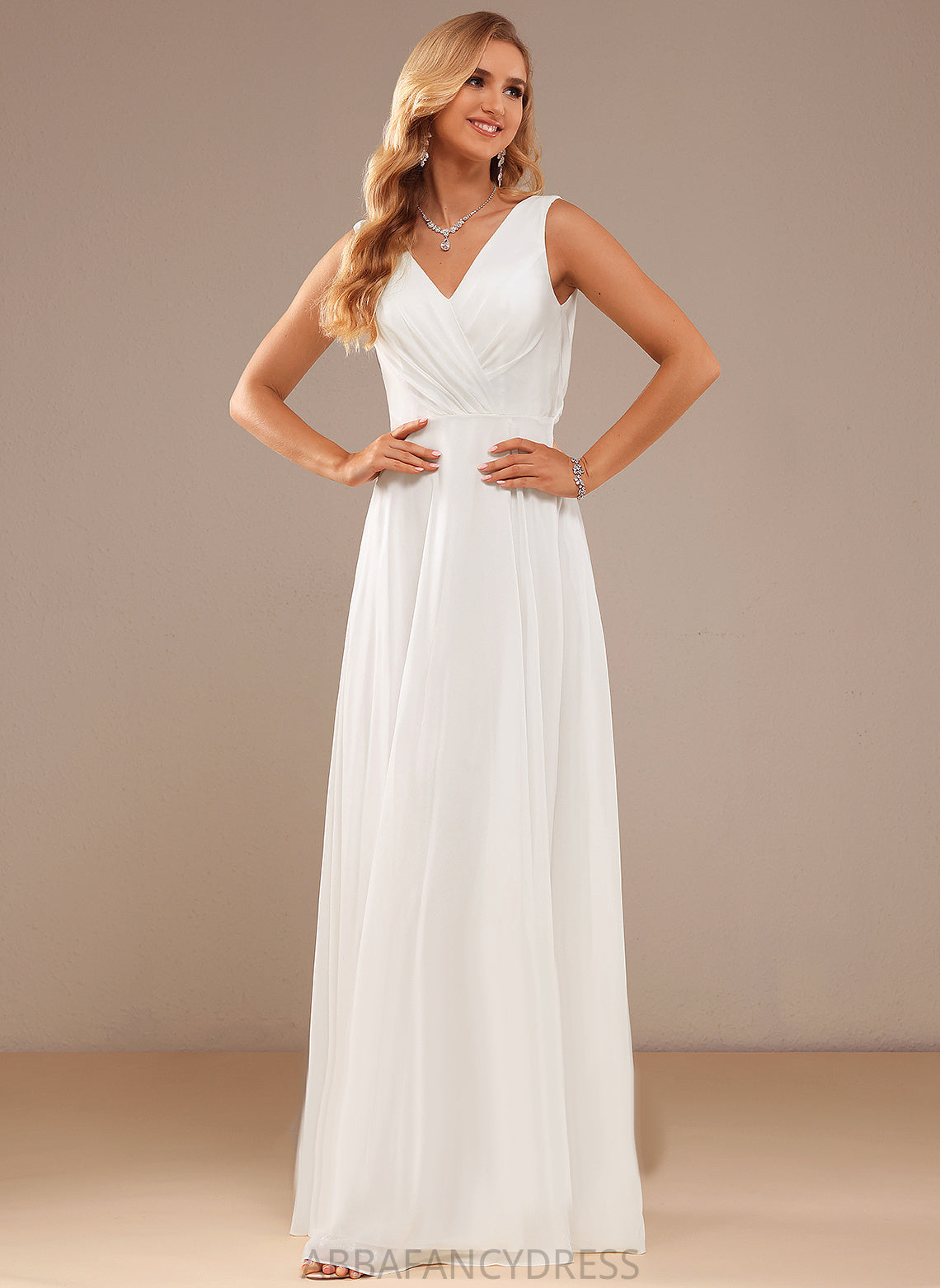 Ariella Wedding Dresses Wedding Lace Dress Chiffon V-neck A-Line Floor-Length