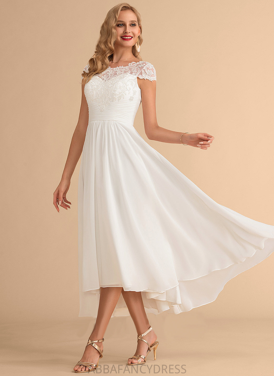 Asymmetrical Dress India Scoop Wedding Wedding Dresses A-Line Neck Chiffon Lace