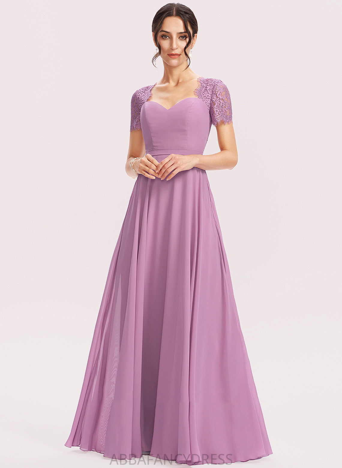 Embellishment Lace Fabric Silhouette A-Line Sweetheart Neckline Straps Sabrina A-Line/Princess V-Neck Floor Length