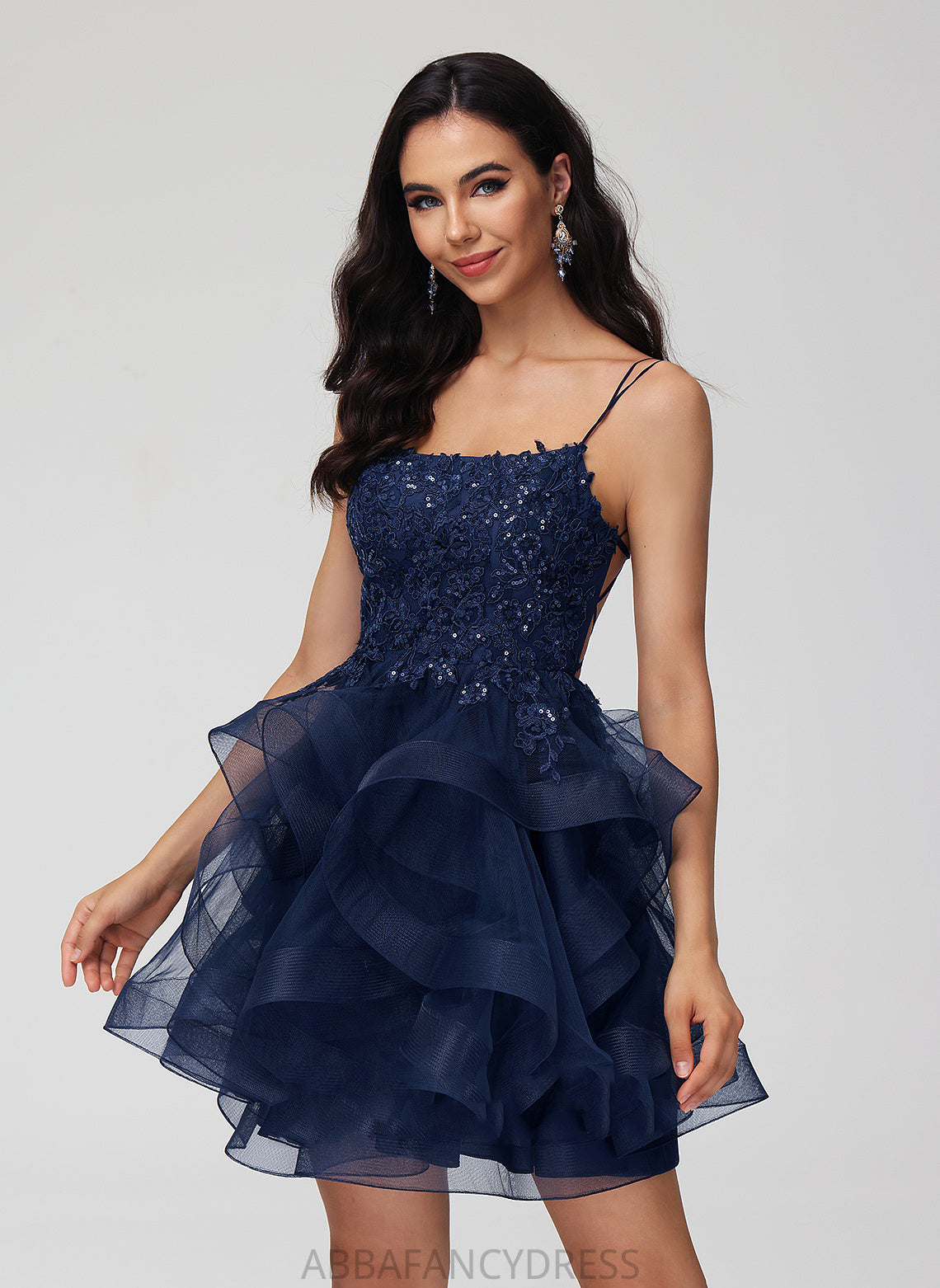 Lace Short/Mini Tulle Homecoming Neck Scoop Sequins With Ball-Gown/Princess Cierra Dress Homecoming Dresses