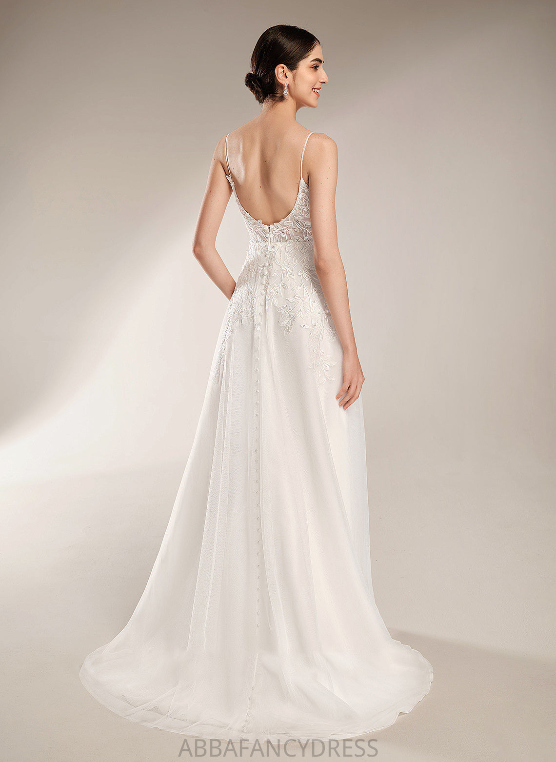 A-Line Train Sequins Wedding Dresses Dress With Neckline Square Court Wedding Beading Lilah