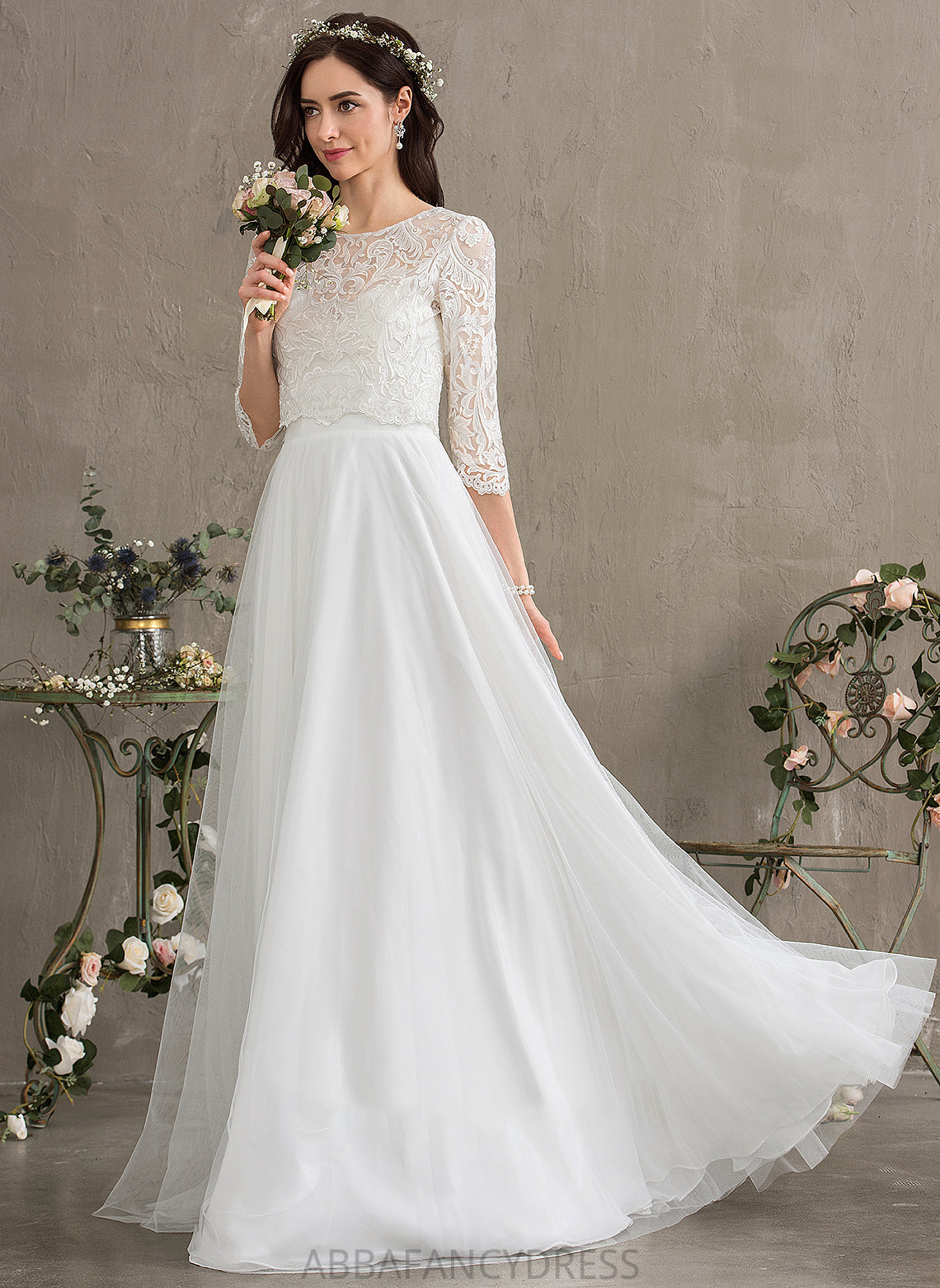 Wedding Floor-Length Tulle Dress A-Line Kirsten Wedding Dresses Sweetheart