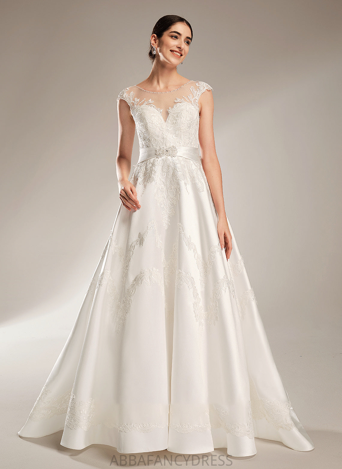 Beading With Neck Scoop Dress Train Chapel Bryanna Sequins Ball-Gown/Princess Wedding Wedding Dresses