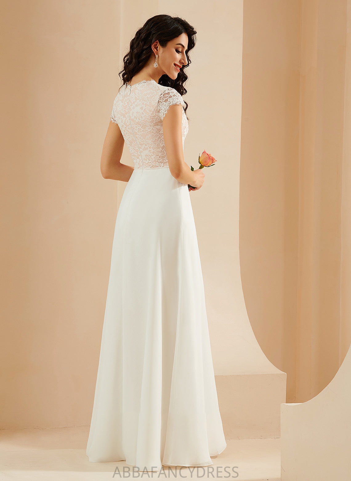 Neck Wedding Floor-Length Dress A-Line Lace Helen Scoop Wedding Dresses With