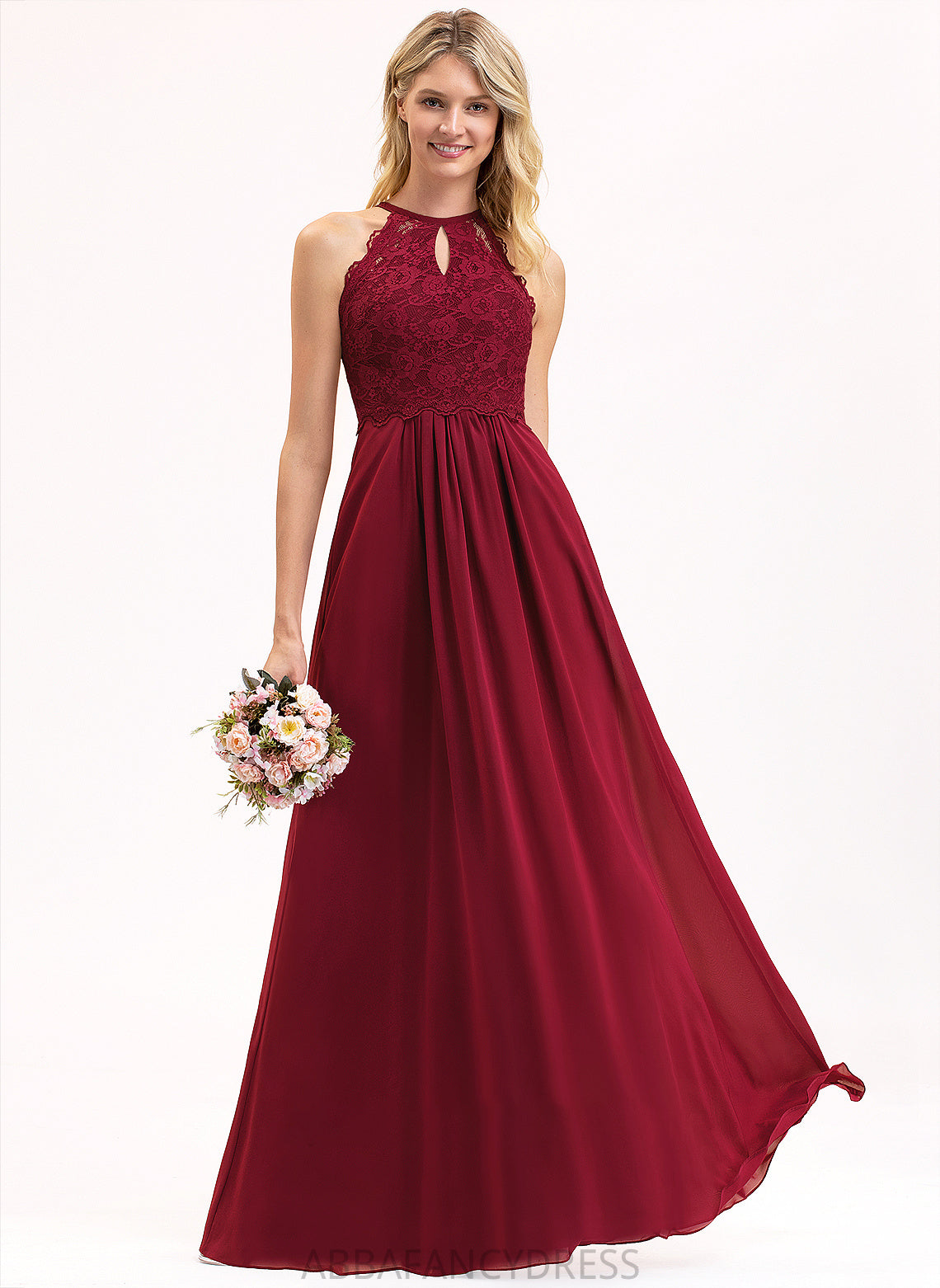 Silhouette Floor-Length Straps Fabric Lace Length A-Line Neckline ScoopNeck Brynlee Sleeveless Spaghetti Staps