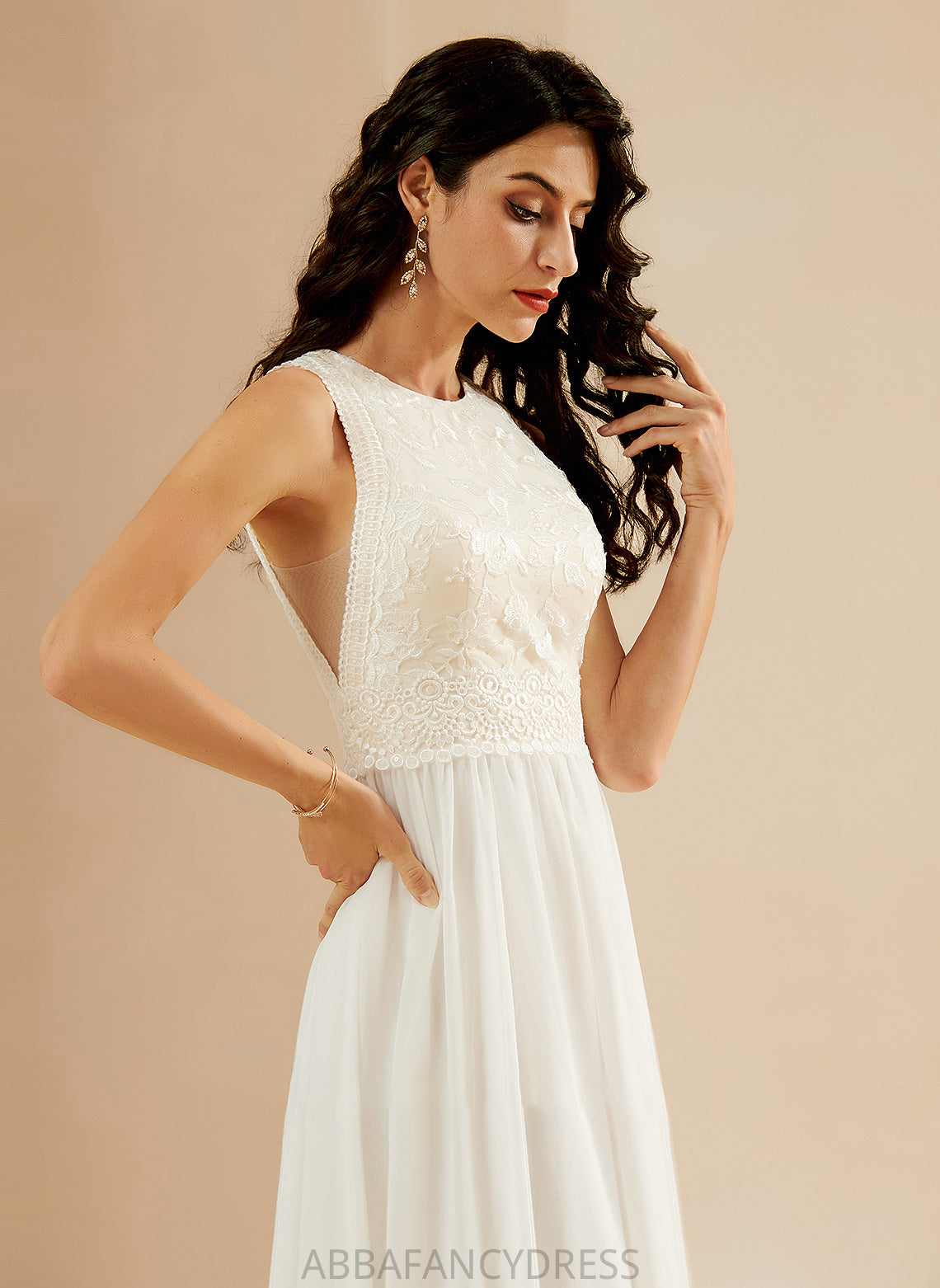 Sweep Lace Wedding Wedding Dresses Train Sequins Dress Kiersten With A-Line