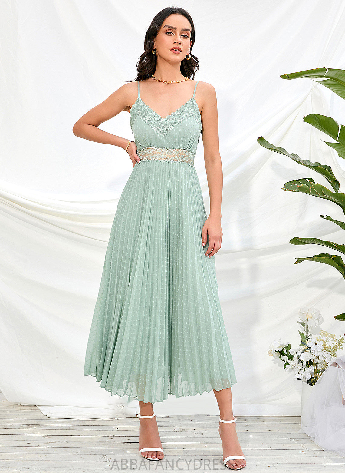 Length Straps Fabric Silhouette Ankle-Length V-neck A-Line Neckline Amelie Floor Length A-Line/Princess Short Sleeves