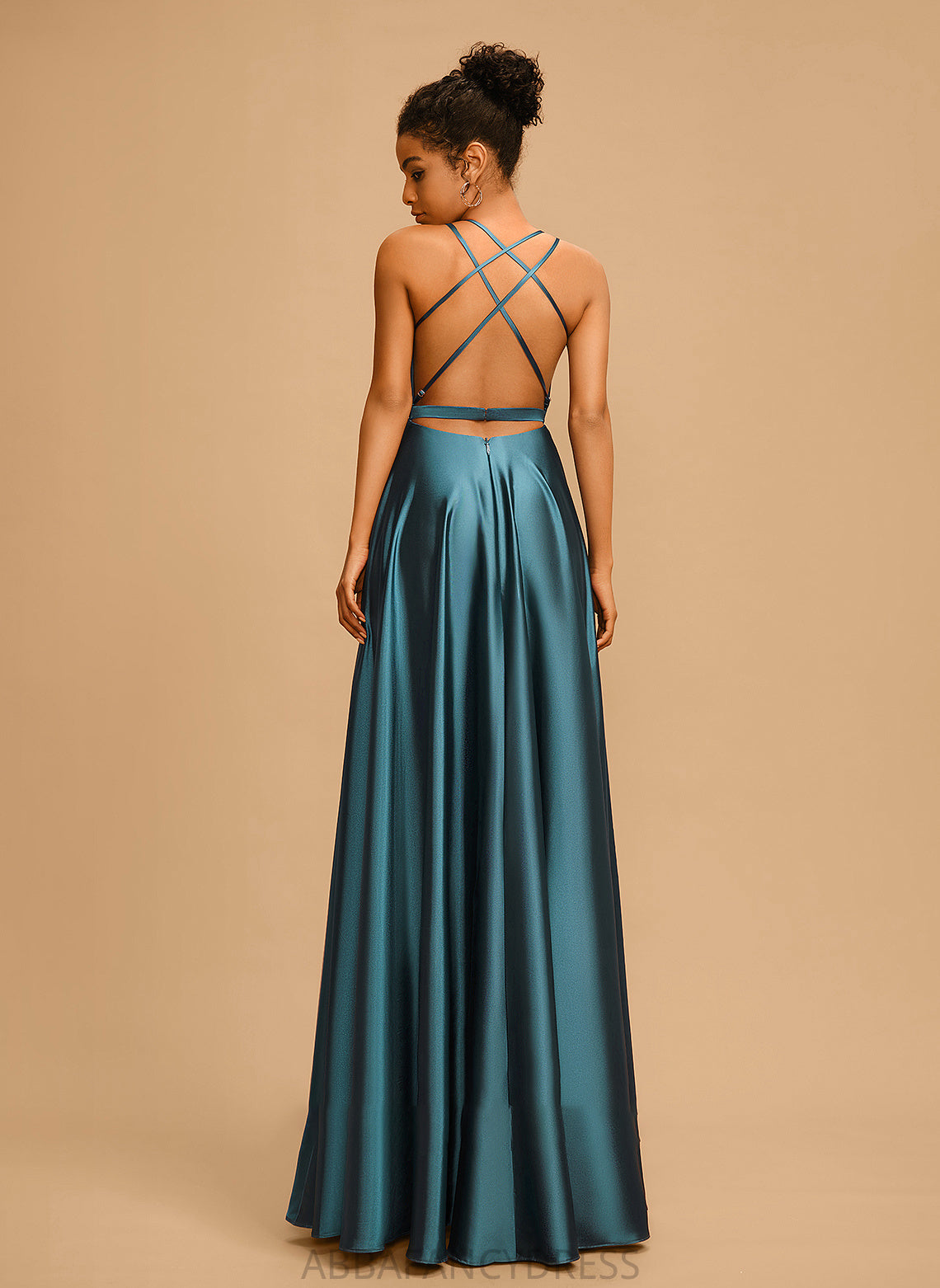 Prom Dresses Floor-Length Cowl A-Line Neck Satin Jayda