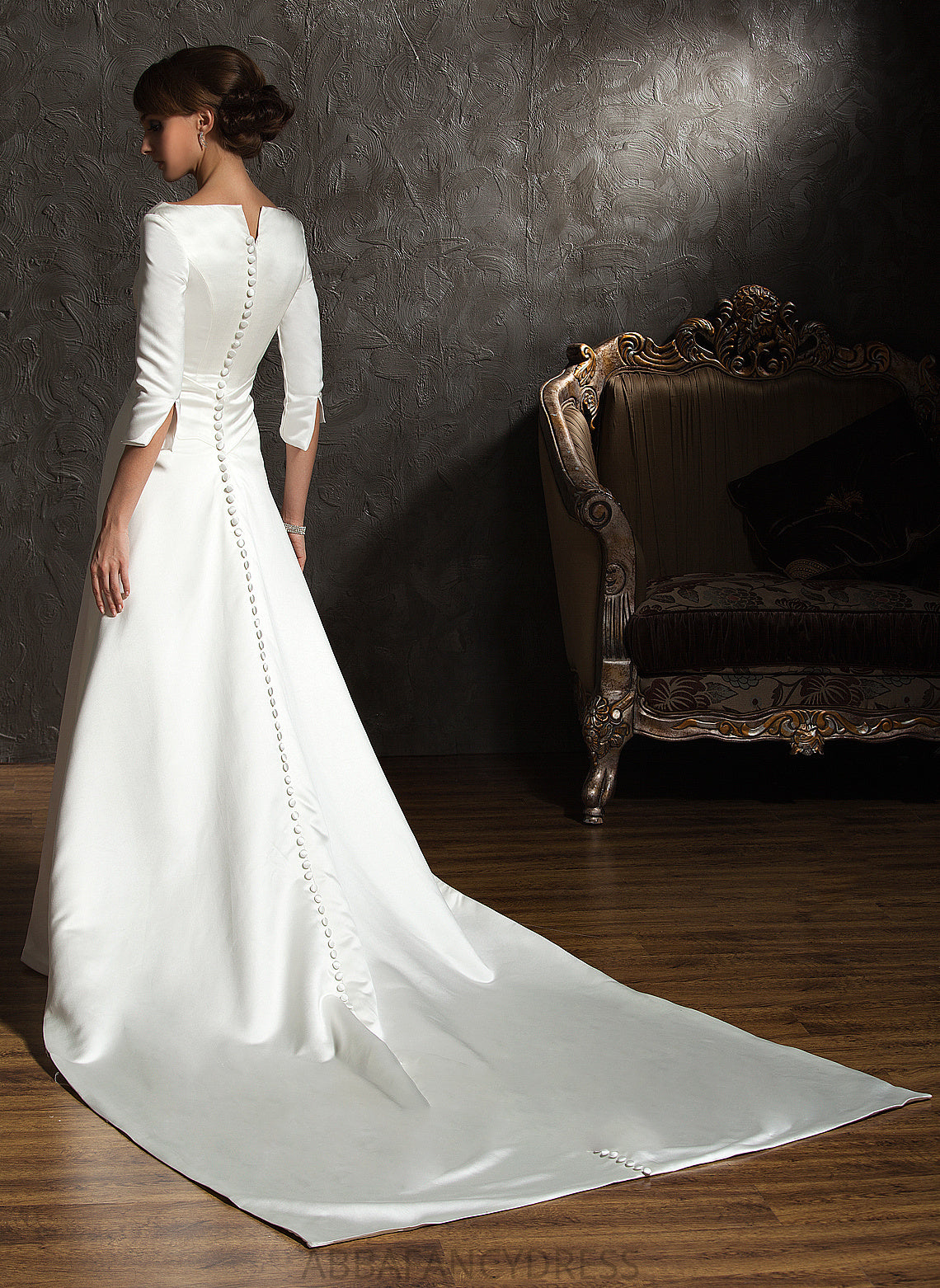 Angelina Dress Wedding Dresses Wedding A-Line Satin Train Watteau