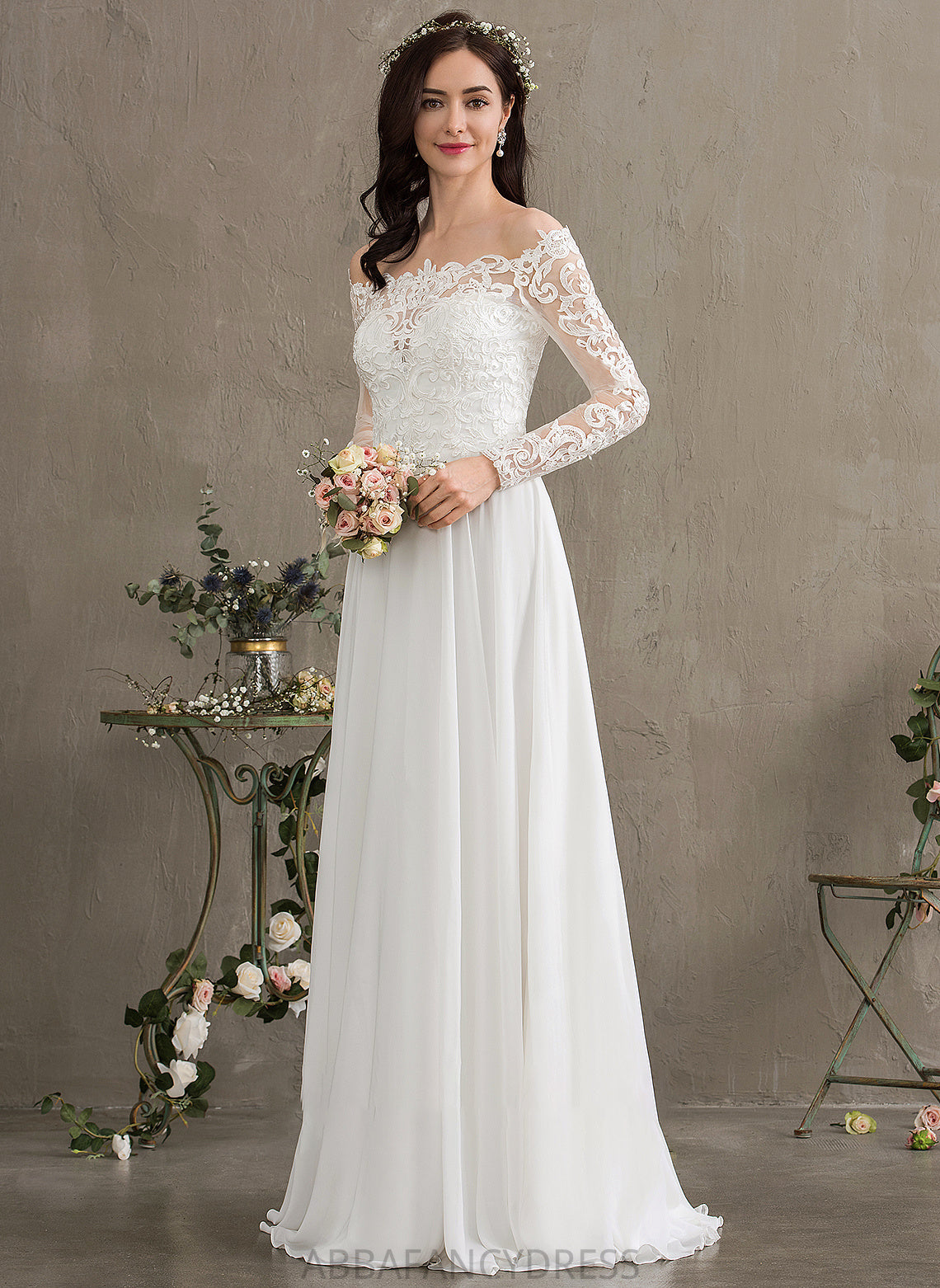 Taylor Chiffon Floor-Length Dress Wedding Dresses Wedding A-Line