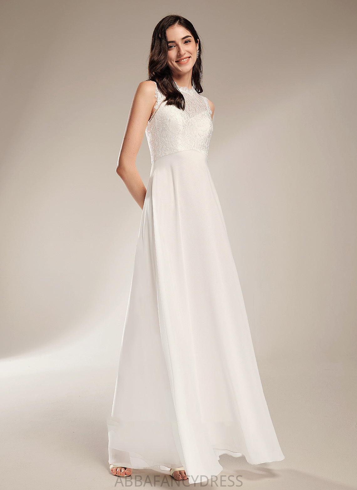 Wedding Dresses Lace With Scoop Dress A-Line Floor-Length Neck Wedding Hailie