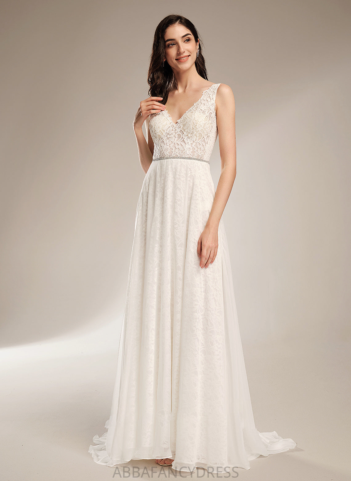 Dress V-neck Beading A-Line Train Eva Wedding Dresses Sweep Wedding With