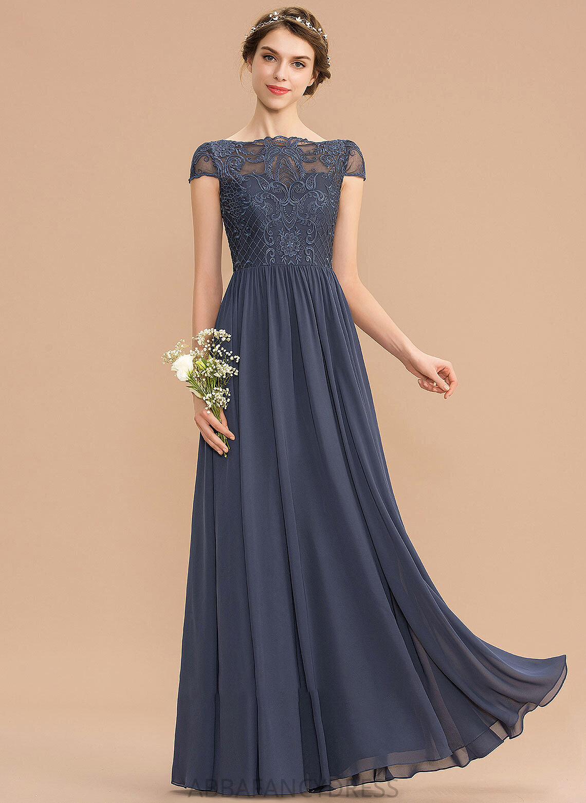 Neckline Fabric Length A-Line ScoopNeck Lace Silhouette Floor-Length Straps Eleanor Sleeveless Floor Length