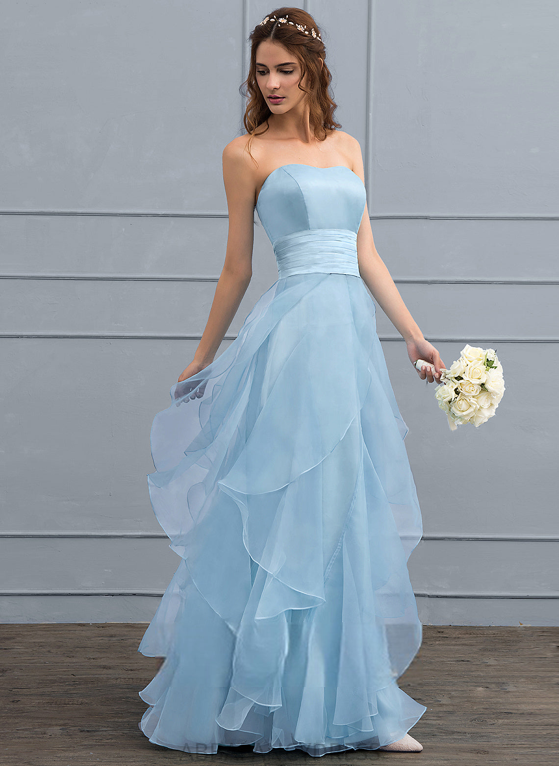 Floor-Length A-Line Cascading Sweetheart Ruffles With Dress Charmeuse Organza Mina Wedding Dresses Wedding