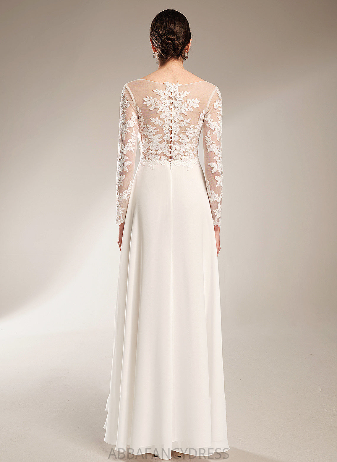 Wedding A-Line Wedding Dresses Front Floor-Length Sarah Dress With V-neck Split