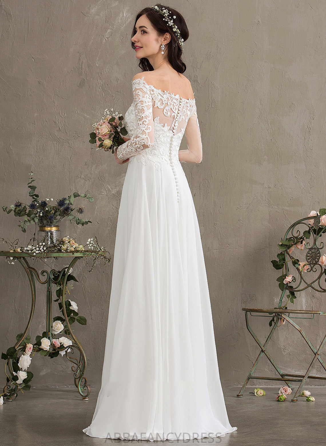 Taylor Chiffon Floor-Length Dress Wedding Dresses Wedding A-Line