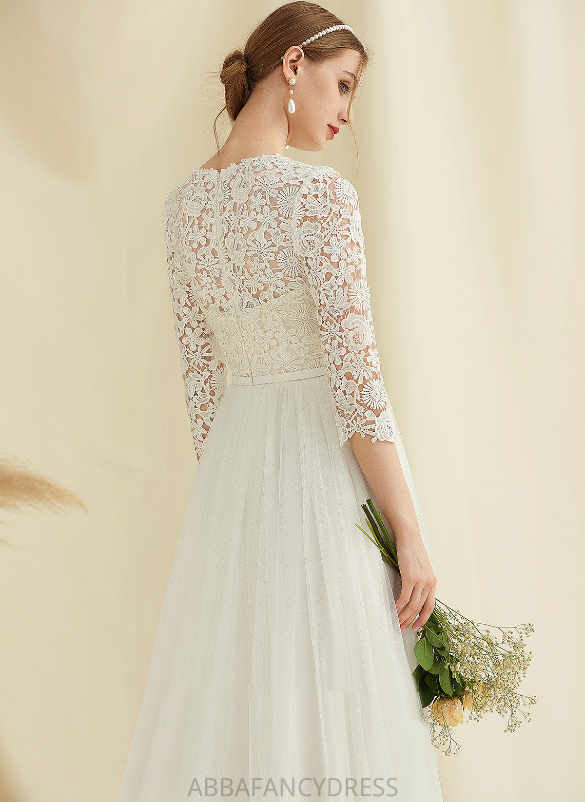 Kaylin Wedding Dress Wedding Dresses A-Line Lace Sweep Train Tulle