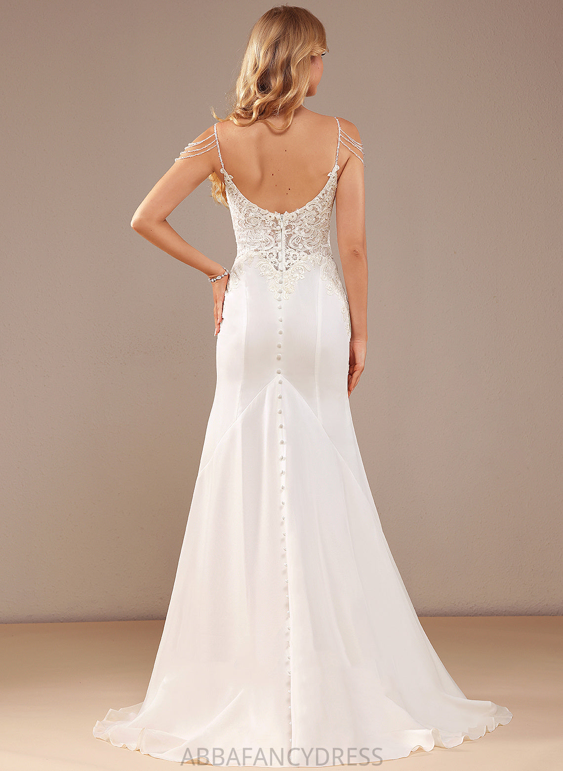 Lace Court Wedding Dresses Wedding V-neck Kaylyn With Trumpet/Mermaid Beading Chiffon Sequins Train Dress Lace