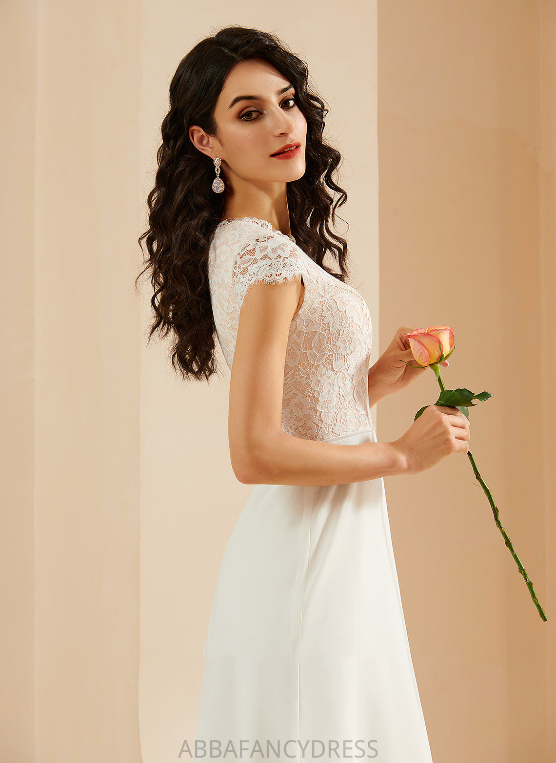 Neck Wedding Floor-Length Dress A-Line Lace Helen Scoop Wedding Dresses With