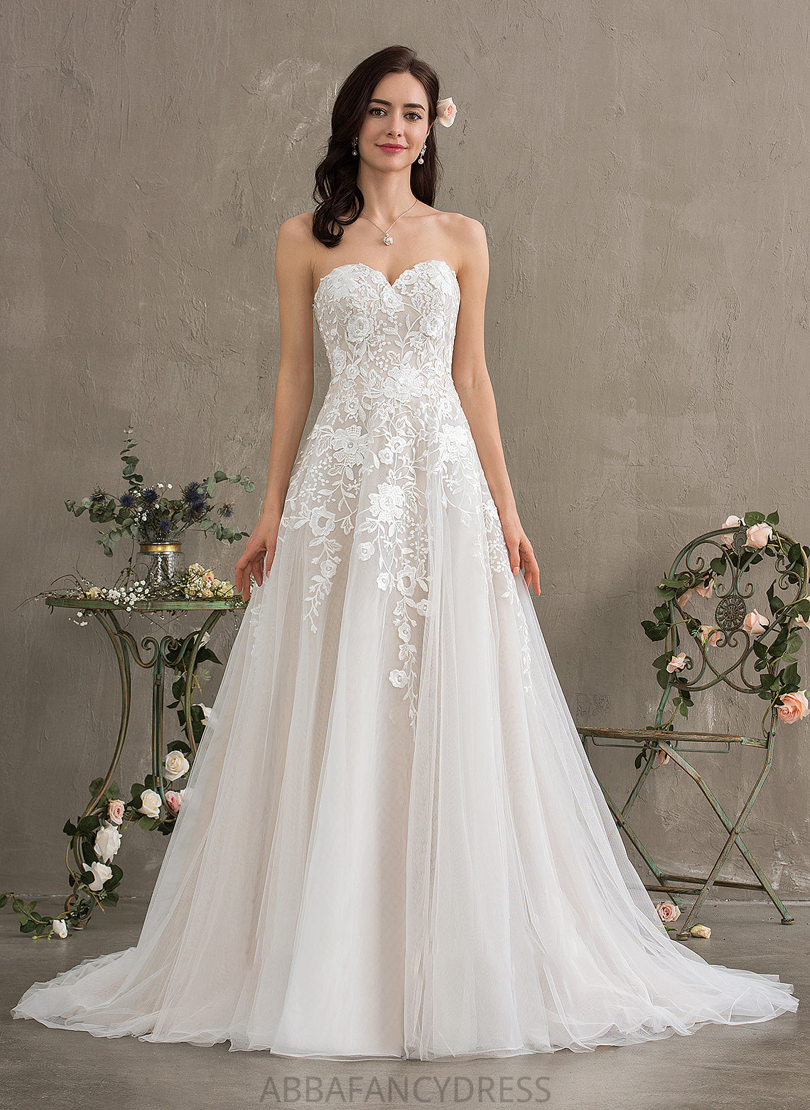 Wedding Dress Ball-Gown/Princess Court Sweetheart Train Wedding Dresses Amira Tulle