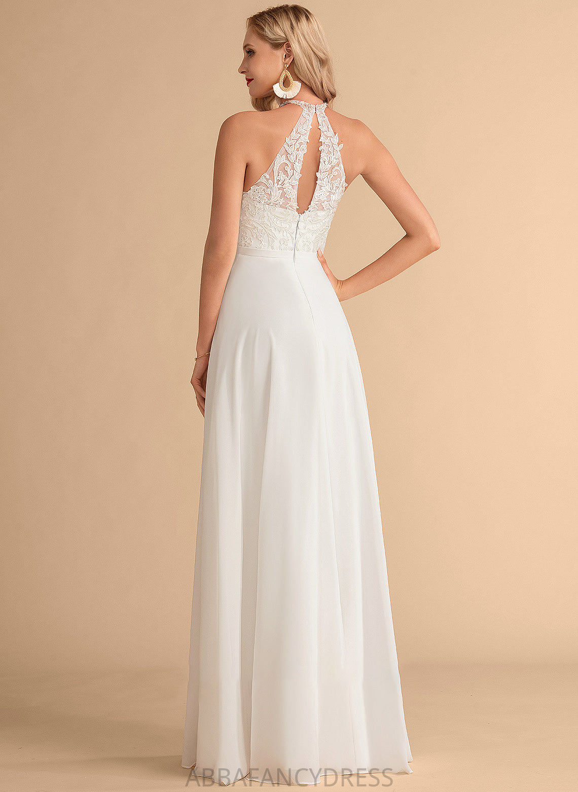 Chiffon Johanna Wedding Dresses Floor-Length Neck A-Line High Wedding Dress