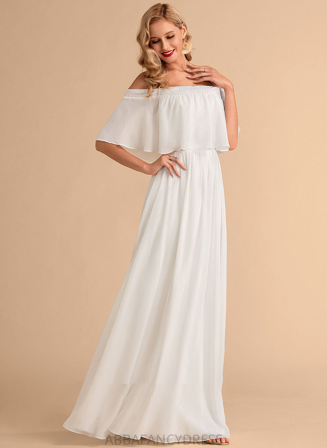 Makenzie With A-Line Chiffon Dress Wedding Front Floor-Length Wedding Dresses Split