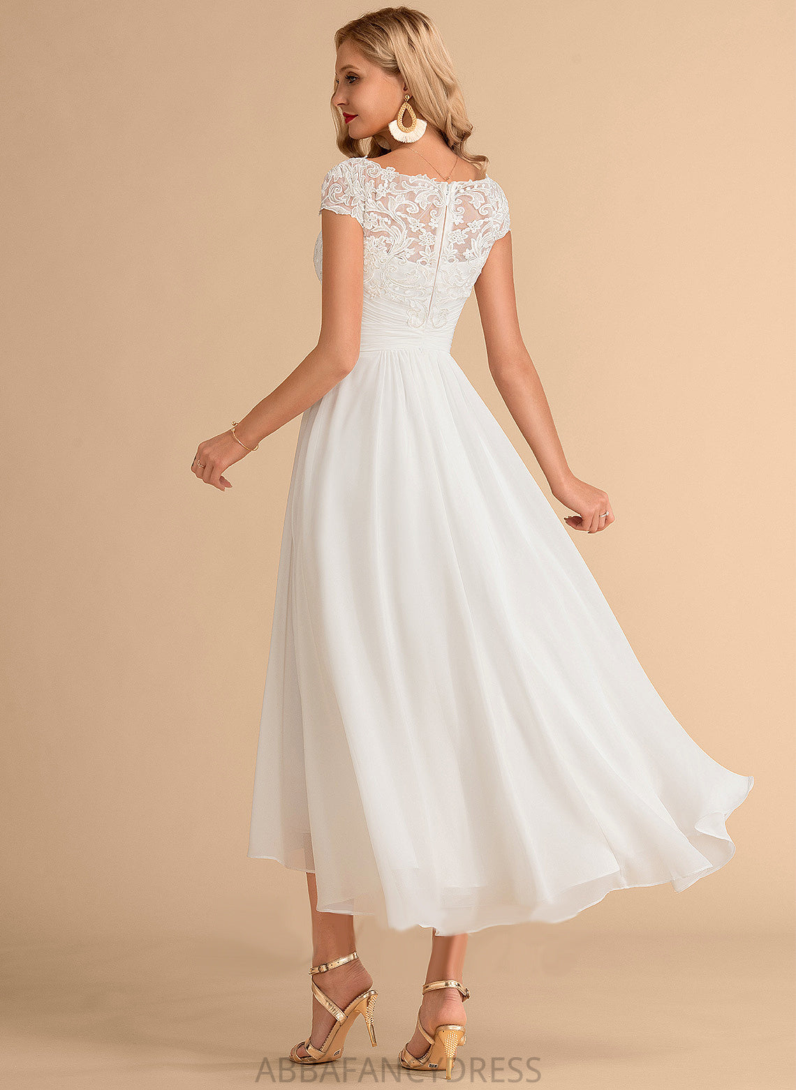 Asymmetrical Dress India Scoop Wedding Wedding Dresses A-Line Neck Chiffon Lace