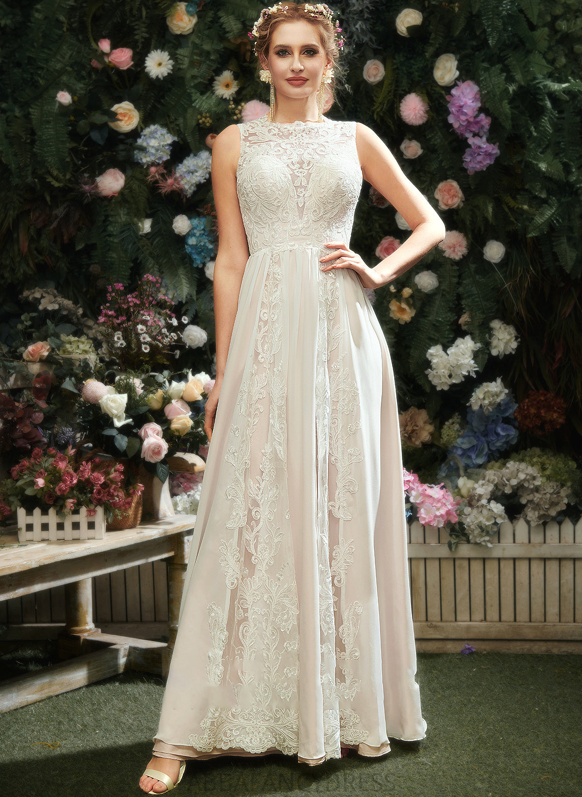 Wedding Dresses Wedding Neck Scoop With Claire Dress Lace Floor-Length A-Line