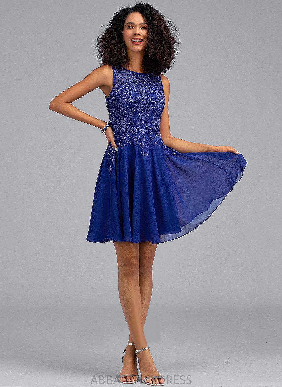 Beading Homecoming Scoop Homecoming Dresses With Dress Chiffon Neck A-Line Lace Short/Mini Natalia