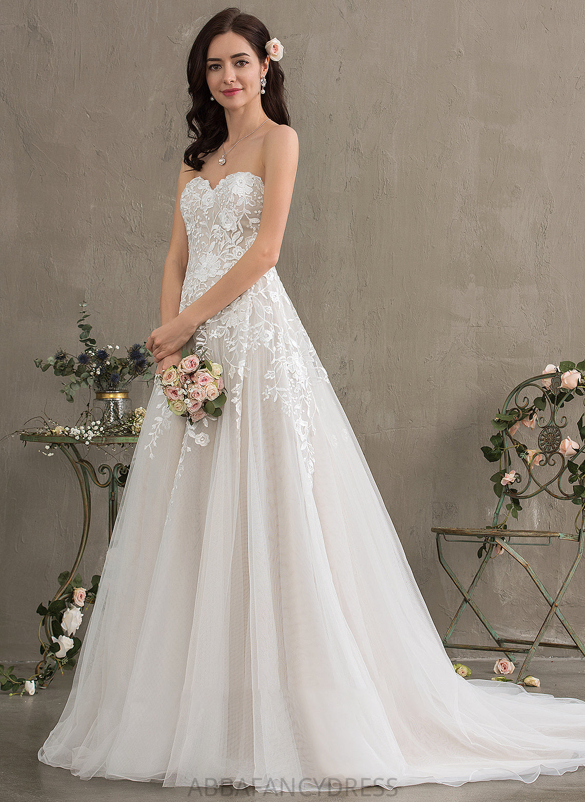 Wedding Dress Ball-Gown/Princess Court Sweetheart Train Wedding Dresses Amira Tulle