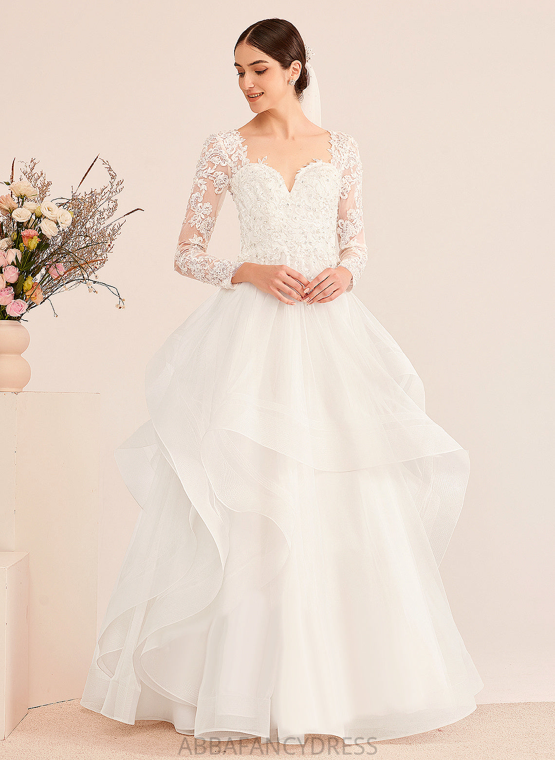 Dress Ball-Gown/Princess Tulle V-neck Jan With Wedding Beading Sequins Wedding Dresses Lace Floor-Length