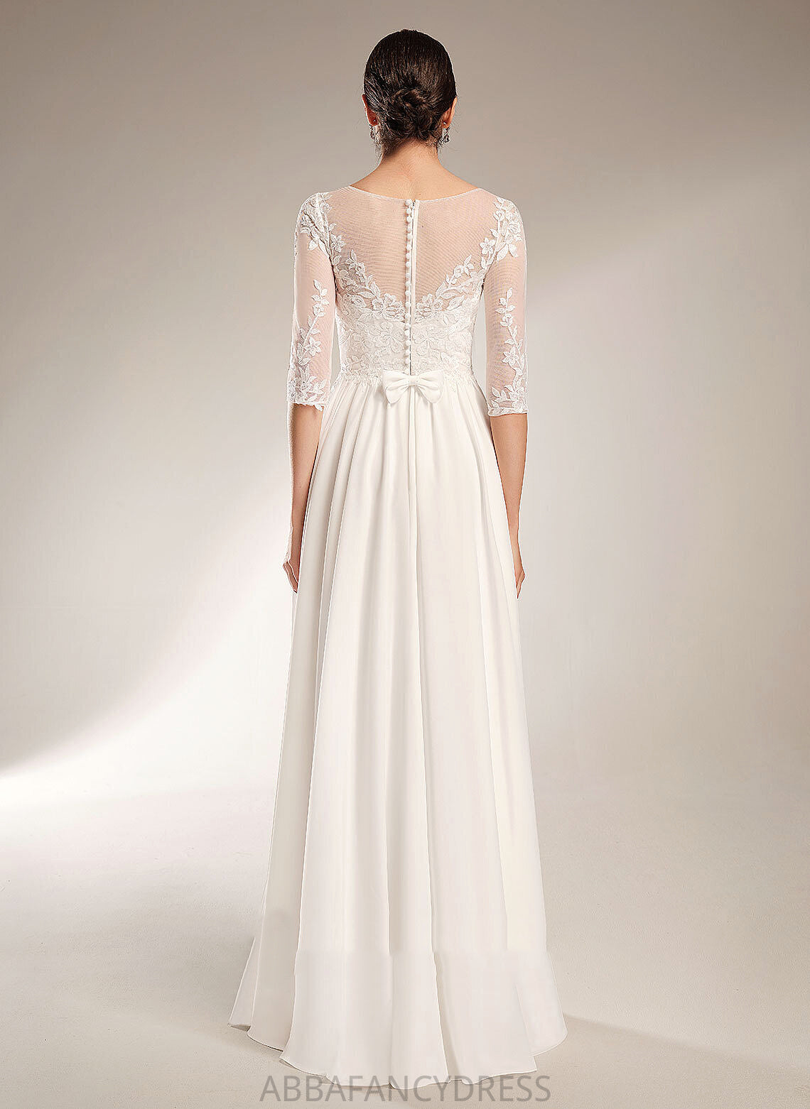 Sweep Dress Chiffon Train Sequins Illusion Maddison Wedding Dresses Wedding With A-Line