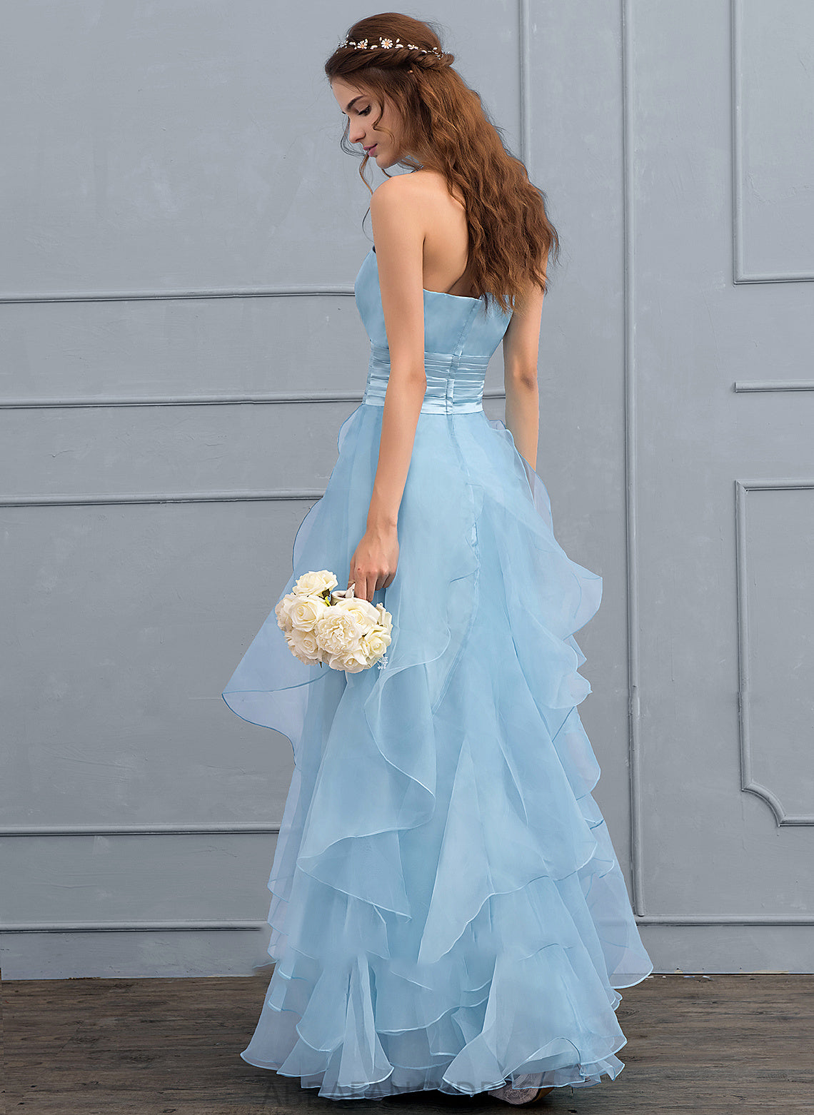 Dress Organza Aaliyah Ruffles With Floor-Length A-Line Cascading Wedding Wedding Dresses Sweetheart