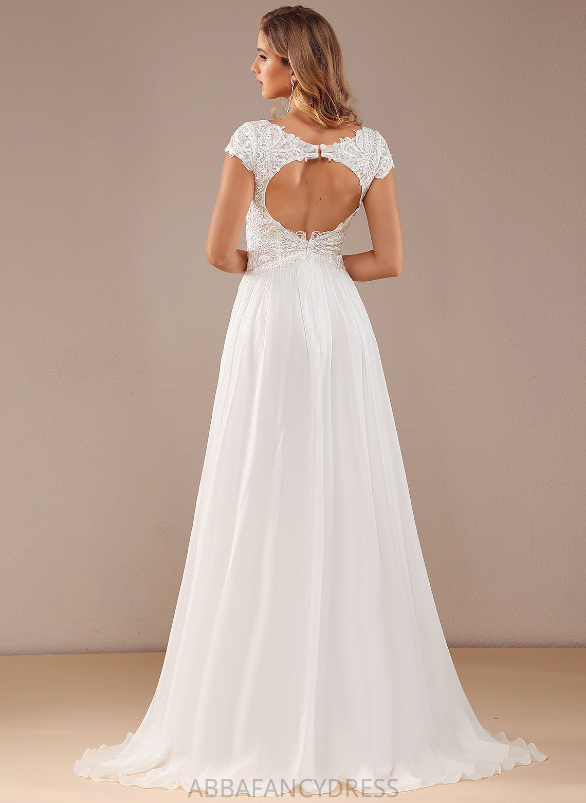 Wedding Lace Rosalind Front Wedding Dresses Dress Train V-neck Sweep Split With Lace Chiffon A-Line